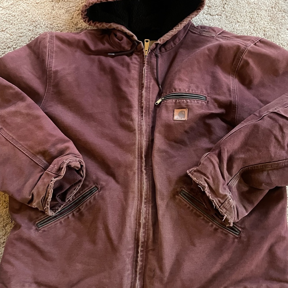Vintage maroon Carhartt canvas jacket size XLarge
